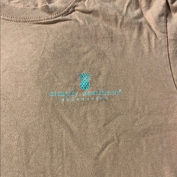 Simply Southern Peach Tee with Dog and “Not in the Mood Today” Graphic - Picture 3 of 7